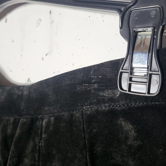 Lord & Taylor Womens Black 100% Suede Leather Pants Size 4 Boho Western Neutral - Picture 3 of 11